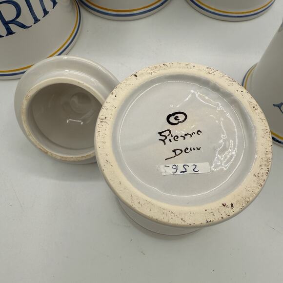 Pierre Deux Vintage French Ceramic Storage Canister Set Of 5 - Picture 4 of 4